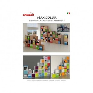 Libreria Maxicolor 6 caselle scalare 104x29,2xH.103,9 cm Artexport nero 6DMaxC/8