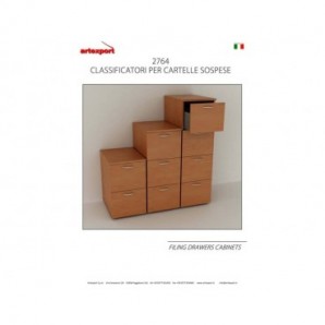 Mobile classificatore per cartelle sospese 2 cassetti + 1 serratura 49x55xH.73,2 cm Artexport faggio