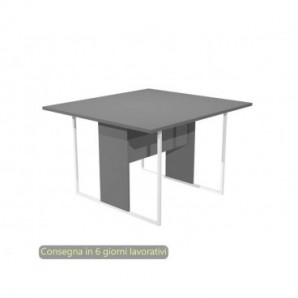 Tavolo riunioni 120x110xH.74,4 cm struttura metallo bianca Blade Artexport piano antracite - 424-T-AN