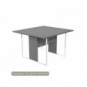 Tavolo riunioni 120x110xH.74,4 cm struttura metallo bianca Blade Artexport piano antracite - 424-T-AN