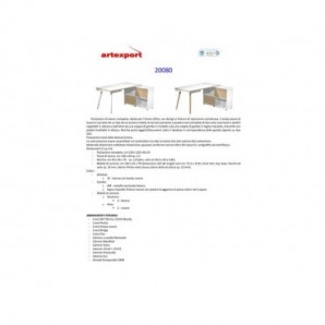 Scrivania su mobile contenitore bianco e rovere gamba tubolare in metallo bianco 130x120xH.81,5 cm Maxi - 20080-DJ-3C-AN
