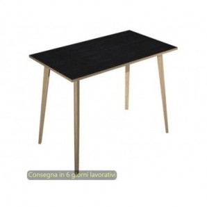 Tavolo alto Woody 140x80xH.105 cm con gambe rovere Artexport piano nero 6402-DKC-8C-AQ