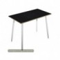 Tavolo alto Skinny Metal 140x80xH.105 cm con gambe met. bianche Artexport piano nero - 6402-DJC-8C-AN