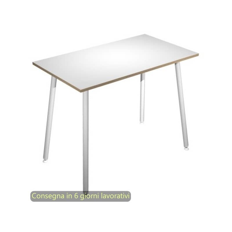 Tavolo alto Skinny Metal 180x80xH.105 cm con gambe met. bianche Artexport piano bianco - 6405-DJC-3C-AN