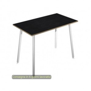 Tavolo alto Skinny Metal 180x80xH.105 cm con gambe met. bianche Artexport piano nero - 6405-DJC-8C-AN