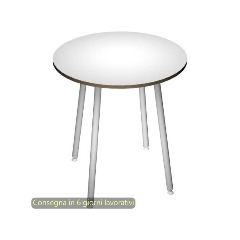 Tavolo rotondo Skinny Metal Ã¸100xH.74,4 cm con gambe met. bianche Artexport piano bianco - 6410-DJD-3C-AN