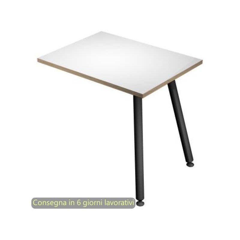 Allungo reversibile per scrivanie Skinny Metal 60x80xH.74,4 cm gambe met. nere Artexport piano bianco - 6417-DJA-3C-AQ