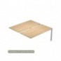 Modulo aggiuntivo bench doppio 180x168xH.72,5 cm gambe met. grigio alluminio Bridge Artexport piano rovere