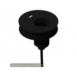Slot passaspina diametro 80 mm, presa shuko + slot con USB Bridge Artexport nero - 3-DEAA0001-EB