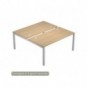 Scrivania Bench doppia piano rovere 140x168xH.72,5 cm gamba a ponte metallo grigio Bridge Artexport - BENCH14/C-AA