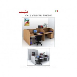 Postazione Call Center Presto 125x80xH.119 cm Artexport piano noce chiaro - CALL125/4