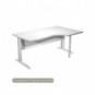 Scrivania penisola destra piano bianco 160x60/80/100xH.72 cm gamba ad L metallo grigio Presto Compact - 008K211/3/AA