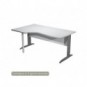 Scrivania penisola sinistra piano grigio 160x60/80/100xH.72 cm gamba a L metallo antracite - Presto Compact 009K211/9/AF