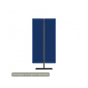 Piantana mobile in metallo nero con 2 pannelli fonoassorbenti blu Moody Artexport 83,8xH.140 cm BSJ12-IT+BSAM-AQ