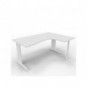 Scrivania penisola destra piano bianco 160x120xH.75 cm gamba a L in acciaio bianco linea Practika P1 ECSMT16D-BA-I