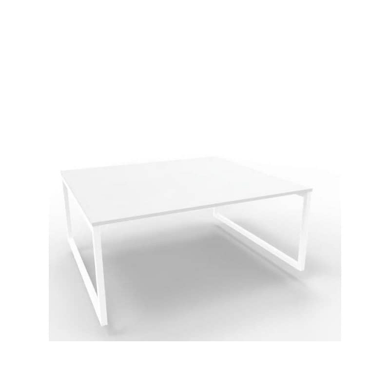 Bench piano grigio 180x160xH.75 cm gamba ad anello in acciaio bianco linea Practika P2 Quadrifoglio - ECBEA18-GR-I