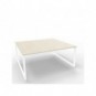 Bench piano cemento 180x160xH.75 cm gamba ad anello in acciaio bianco linea Practika P2 Quadrifoglio - ECBEA18-CL-I