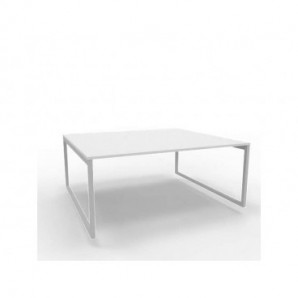 Bench piano grigio 180x160xH.75 cm gamba ad anello in acciaio argento linea Practika P2 Quadrifoglio - ECBEA18-GR-A