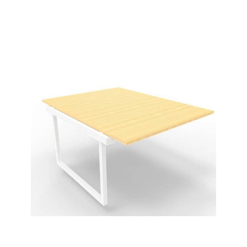 Postazione aggiuntiva bench piano faggio 120x160xH.75 cm gamba ad anello in acciaio bianco Practika P2 ECBIA12-FA-I