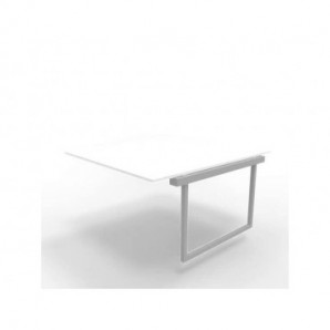 Postazione aggiuntiva bench piano bianco 140x160xH.75 cm gamba ad anello in acciaio argento Practika P2 ECBIA14-BA-A
