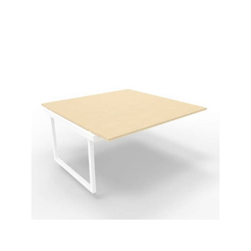 Postazione aggiuntiva bench piano rovere 160x160xH.75 cm gamba ad anello in acciaio bianco Practika P2 ECBIA16-RK-I