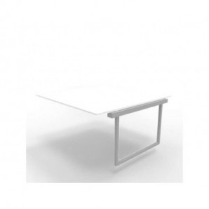 Postazione aggiuntiva bench piano bianco 160x160xH.75 cm gamba ad anello in acciaio argento Practika P2 ECBIA16-BA-A