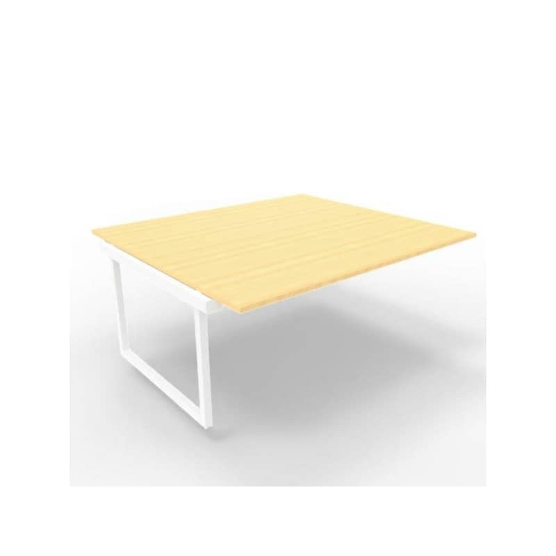 Postazione aggiuntiva bench piano faggio 180x160xH.75 cm gamba ad anello in acciaio bianco Practika P2 ECBIA18-FA-I