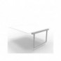 Postazione aggiuntiva bench piano bianco 180x160xH.75 cm gamba ad anello in acciaio argento Practika P2 ECBIA18-BA-A
