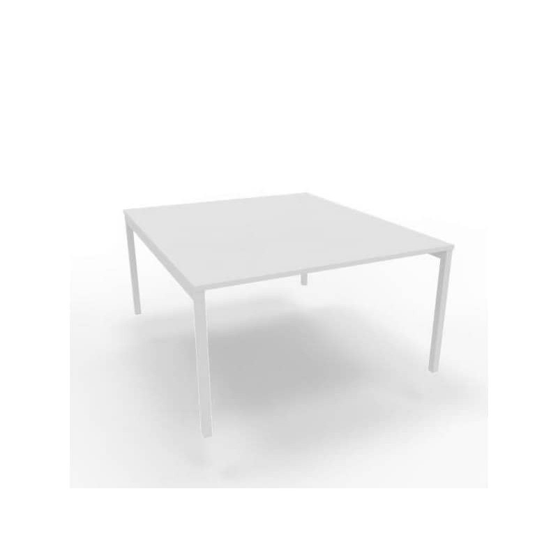 Bench piano bianco 140x160xH.75 cm gamba a ponte in acciaio bianco linea Practika P3 Quadrifoglio - ECBEC14-BA-I