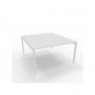 Bench piano bianco 140x160xH.75 cm gamba a ponte in acciaio bianco linea Practika P3 Quadrifoglio - ECBEC14-BA-I