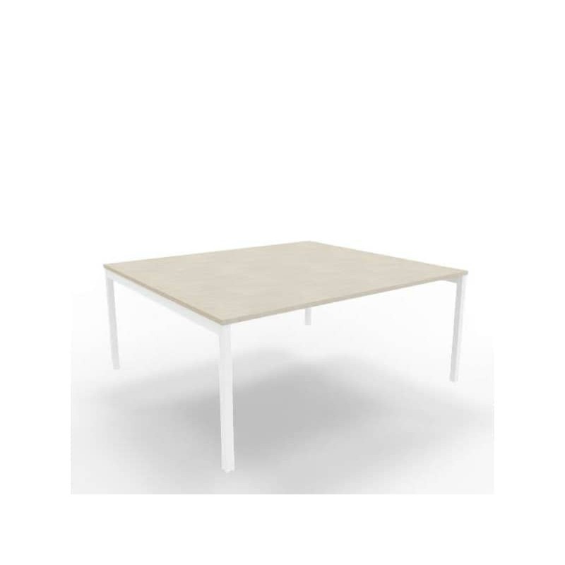 Bench piano cemento 180x160xH.75 cm gamba a ponte in acciaio bianco linea Practika P3 Quadrifoglio - ECBEC18-CL-I