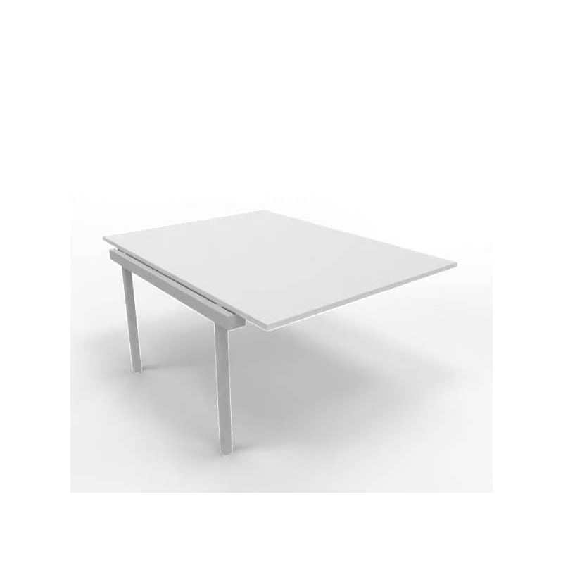 Postazione aggiuntiva bench piano grigio 120x160xH.75 cm gamba a ponte in acciaio argento Practika P3 - ECBIC12-GR-A