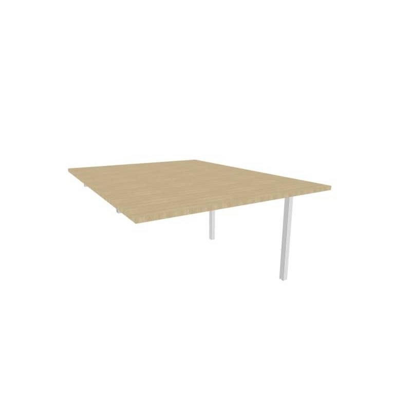 Postazione aggiuntiva bench piano rovere 120x160xH.75 cm gamba a ponte in acciaio argento Practika P3 - ECBIC12-RK-A