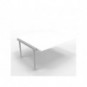 Postazione aggiuntiva bench piano bianco 160x160xH.75 cm gamba a ponte in acciaio argento Practika P3 - ECBIC16-BA-A