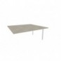 Postazione aggiuntiva bench piano rovere 160x160xH.75 cm gamba a ponte in acciaio argento Practika P3 - ECBIC16-RK-A