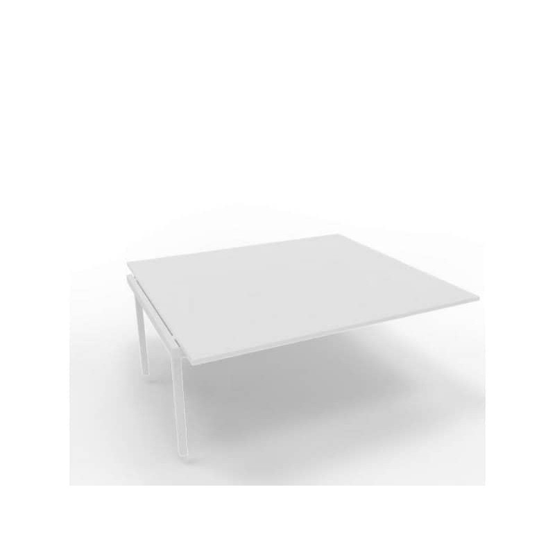 Postazione aggiuntiva bench piano bianco 180x160xH.75 cm gamba a ponte in acciaio bianco Practika P3 - ECBIC18-BA-I