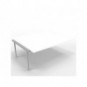 Postazione aggiuntiva bench piano bianco 180x160xH.75 cm gamba a ponte in acciaio argento Practika P3 - ECBIC18-BA-A