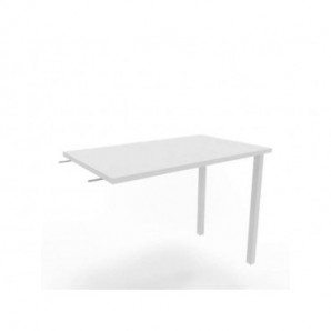 Dattilo scrivania sospeso piano bianco 80x60xH.75 cm gamba sez. quadrata in acciaio bianco Practika ECDM080-BA-I
