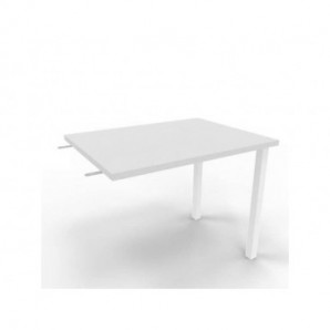 Dattilo scrivania sospeso piano grigio 80x60xH.75 cm gamba sez. quadrata in acciaio bianco Practika ECDM080-GR-I