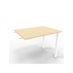 Dattilo scrivania sospeso piano rovere 80x60xH.75 cm gamba sez. quadrata in acciaio bianco Practika ECDM080-RK-I