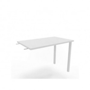 Dattilo scrivania sospeso piano bianco 100x60xH.75 cm gamba sez. quadrata in acciaio bianco Practika ECDM100-BA-I