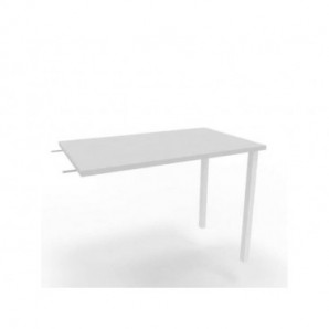 Dattilo scrivania sospeso piano grigio 100x60xH.75 cm gamba sez. quadrata in acciaio bianco Practika ECDM100-GR-I