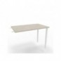 Dattilo scrivania sospeso piano cemento 100x60xH.75 cm gamba sez. quadrata in acciaio bianco Practika ECDM100-CL-I