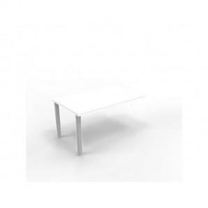 Dattilo scrivania sospeso piano bianco 100x60xH.75 cm gamba sez. quadrata in acciaio argento Practika ECDM100-BA-A