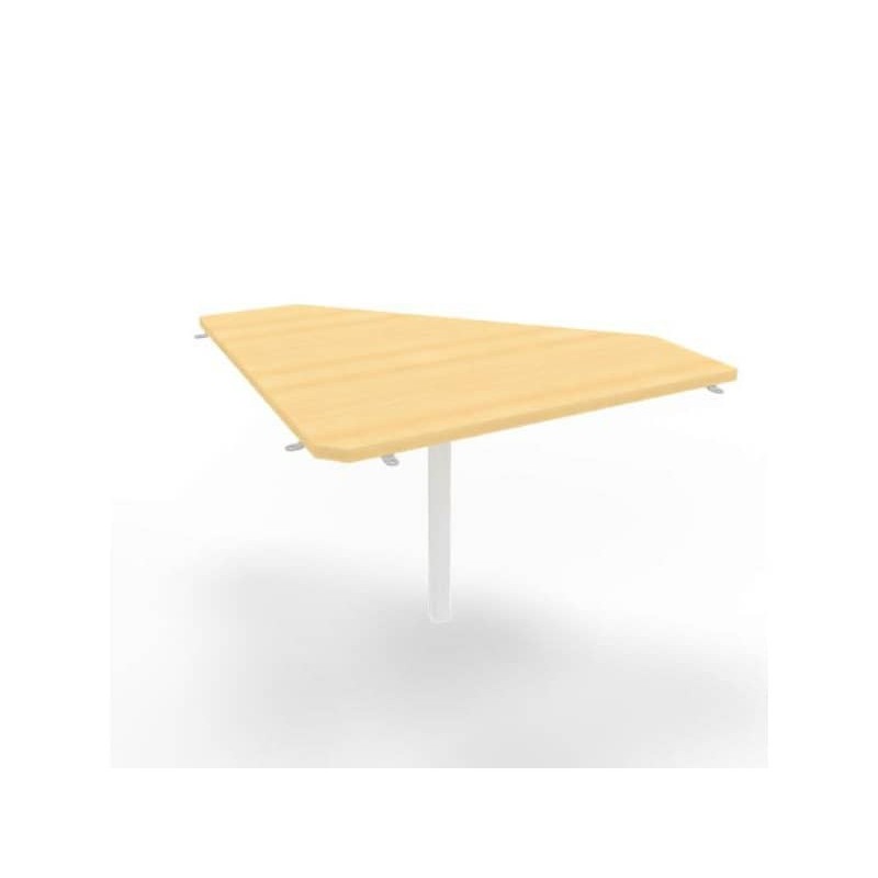 Raccordo 90Â° piano faggio 84x84xH.75 cm gamba in acciaio bianco per scrivanie Practika P1 Quadrifoglio ECRA9001-FA-I