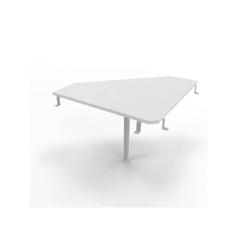 Raccordo 90Â° piano grigio 84x84xH.75 cm gamba in acciaio argento per scrivanie Practika P3 Quadrifoglio ECRA9003-GR-A