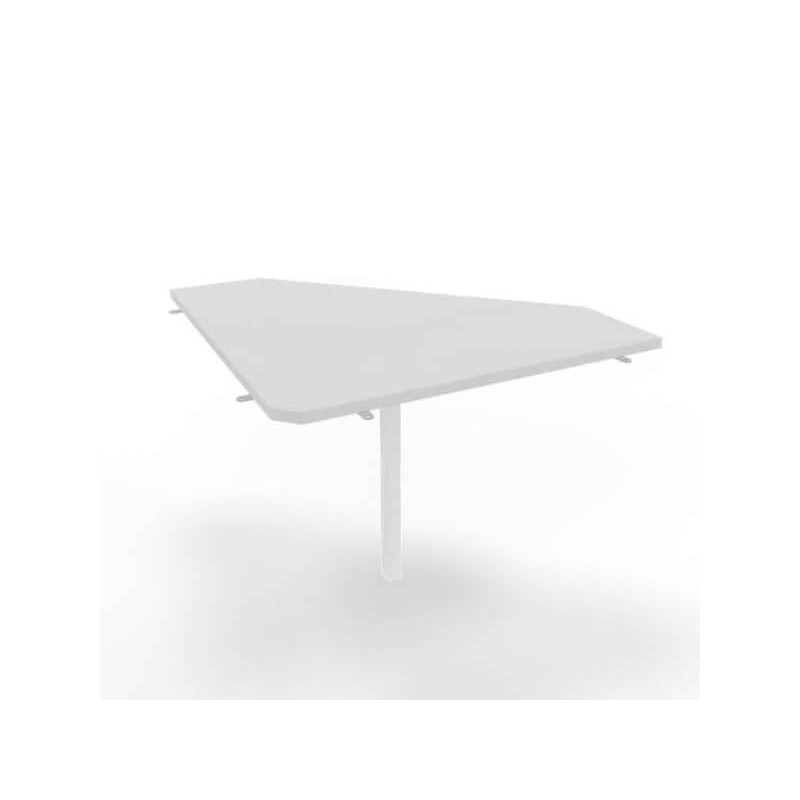 Raccordo 90Â° piano grigio 84x84xH.75 cm gamba in acciaio bianco per scrivanie Practika P4 Quadrifoglio ECRA9004-GR-I