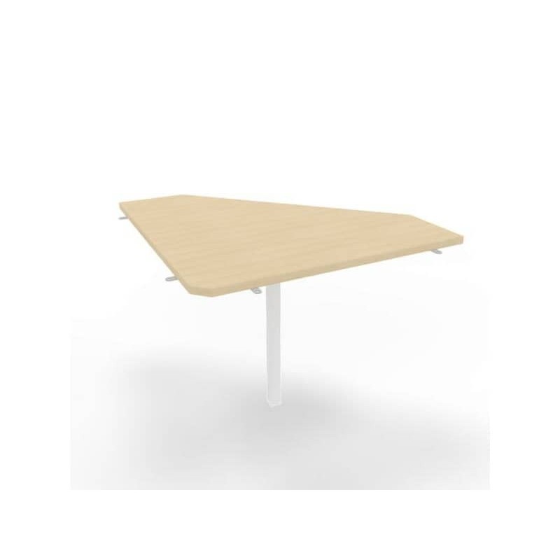 Raccordo 90Â° piano rovere 84x84xH.75 cm gamba in acciaio bianco per scrivanie Practika P4 Quadrifoglio ECRA9004-RK-I