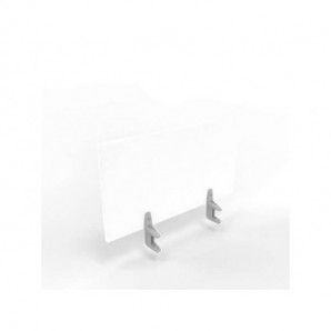 Pannello divisorio in melaminico bianco per scrivanie singole 80xH.42 cm linea Practika Quadrifoglio - CODI080-BA