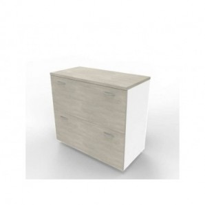 Armadio basso cemento con scocca bianca 90x45xH.81,5 cm con due classificatori estraibili Practika - ECEB90C-CL-BA-CL